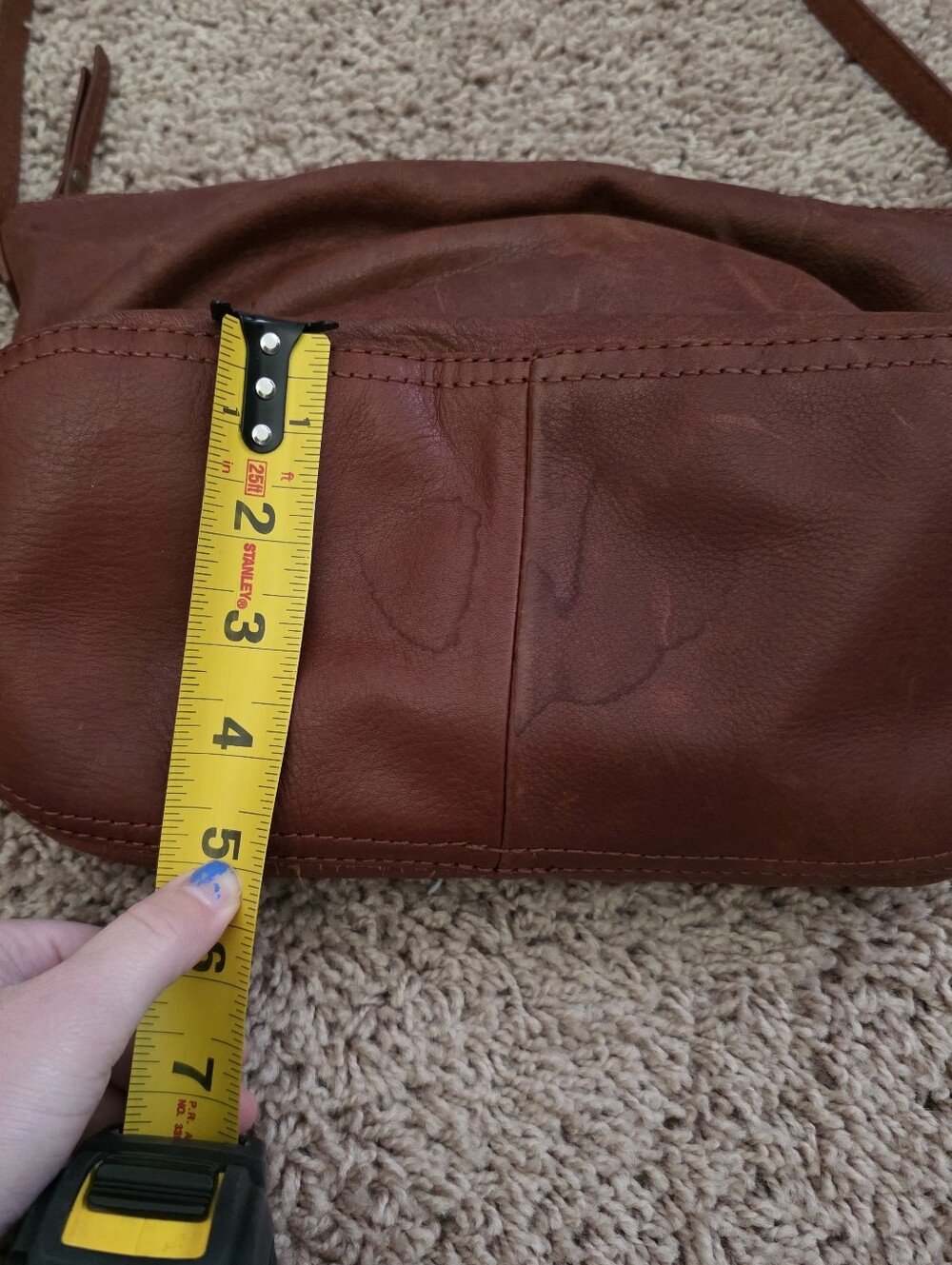 American Leather Co Crossbody Bag Leather Brown Boho Minimalist Western - Picture 10 of 11